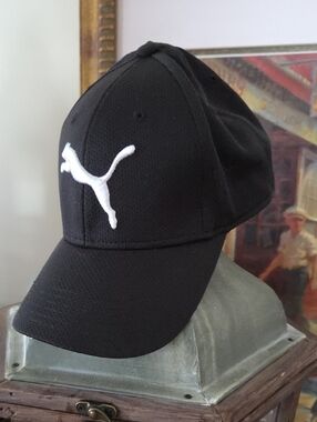 Puma Black Cap with White Puma Logo